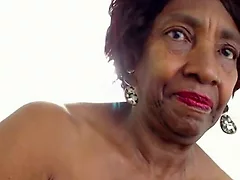Lace-work fall on webcam Granny